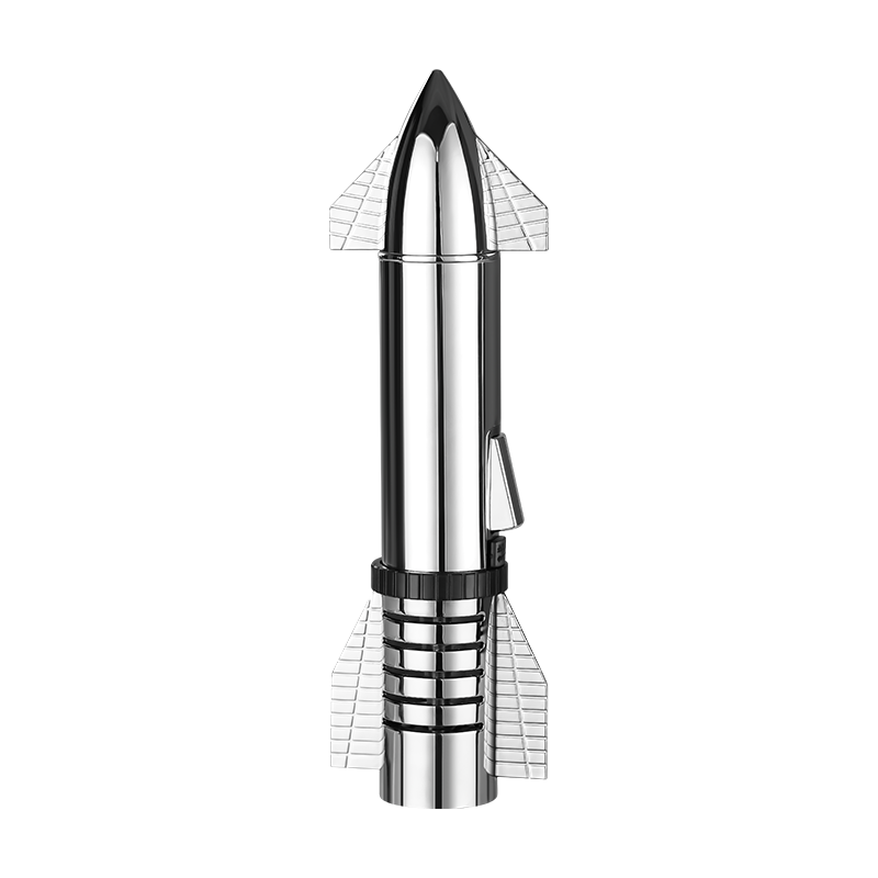 FY-Roxia Space X Rocket Lighter - Windproof Metal Torch Lighter for Kitchen, Candles & Outdoor Survival - Cool Gift with Starship Design, Silver